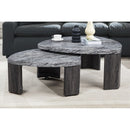 Triangle Nesting Coffee Table Set (Set of 2) - Gray by HouseOfZazla