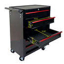 Rolling Metal Tool Chest with 6 Drawers - Black