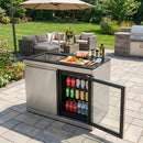 Sink and Fridge Combo for Outdoor Kitchen, 70L Refrigerator and Sink with Pull-Down Faucet by HouseOfZazla