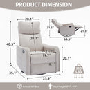 Heat Massage Manual Recliner Chair with Rocker and Swivel
