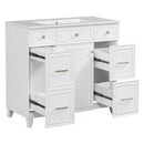 Bathroom Vanity With Ceramic Sink, Soft Close Doors, Adjustable Shelves by HouseOfZazla