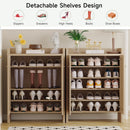 Rattan Shoe Cabinet with Doors, 6-Tier Storage Organizer