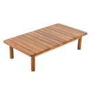 Canape 4-Pieces Acacia Conversation Set with Cream Cushion, Teak by HouseOfZazla