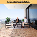 Interlocking Deck Tiles Striped Pattern Waterproof Brown by HouseOfZazla