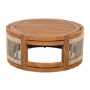 27.95" Acacia Wood Outdoor Coffee Table with Handwoven Rope Accent by HouseOfZazla
