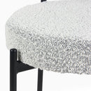 Burbank - Modern Round Boucle Dining Chairs (Set of 2) - Black / White by HouseOfZazla