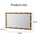 Gold Bamboo-Style Rectangular Wall Mirror, Textured Frame for Living Room/Bedroom/Entryway by HouseOfZazla