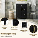 Elegant Bathroom Vanity With Ceramic Sink, Soft Close Doors And Drawers, Double Storage Racks by HouseOfZazla