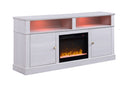 Terra - TV Stand Console With Fireplace - White Walnut by HouseOfZazla