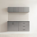 Astro Series - Garage Cabinet Set C With Soft Closing Drawers - Metallic Gray by HouseOfZazla