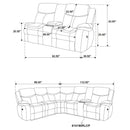 Mclean - Power Reclining Sectional Sofa With Storage Console - Dark Brown