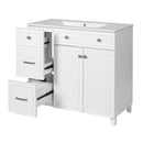 Bathroom Vanity With Sink, Soft Close Doors, Adjustable Shelves by HouseOfZazla