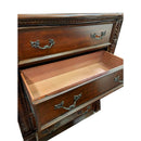 3 Drawer Nightstand, Bedside Table Hand Carved Storage For Bedroom - Cherry