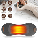 3 In 1 Electric Lumbar Massager Support Pillow Plug-in Memory Foam Lower Back Massager with Heat Vibration Airbag Stretching Adapter for Pain Relief