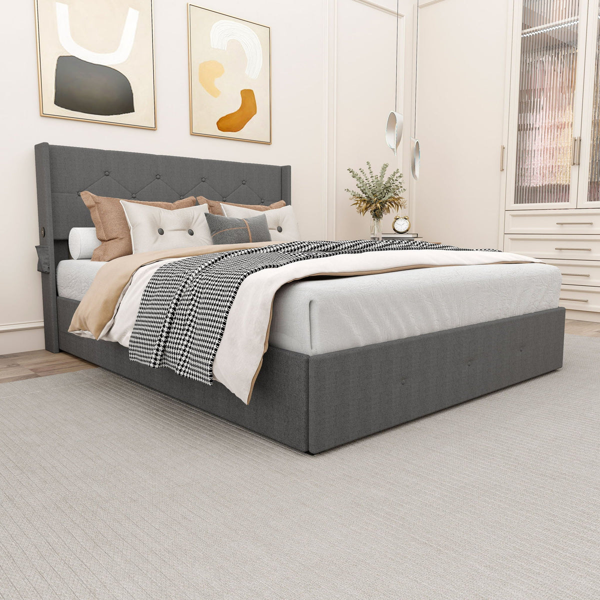 Bed With Gas Lift Storage, USB Ports, photo 6 of 20