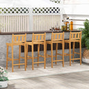 30 Inch Teak Wood Bar Chair with Footrest and Backrest for Deck Poolside Garden by DirectDeals