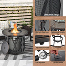 Alora 30K BTU Premium Outdoor Patio Gas Fire Pit Table With Fire Glass And Cover, 32" (SAK17432)