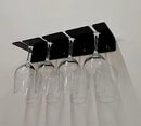 WANLIAN Wine Glass Holder (Pack of 2), Wall Mounted Acrylic Holder for Reception Party and Kitchen Tableware Storage (Black) by CozyNest Decor