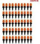 FADDARE 50pcs Garden Irrigation Misting Dripper Set, Adjustable Flow, Black+Orange, Engineering Plastics by GreenHaven Gardens