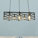 GobekUsa 31.5"/32" Industrial Metal Island Lighting - 3-Light Dining Room Pendant with Cage Shade, Black