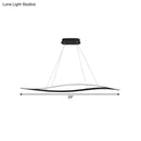 GobekUsa 31.5"/39" Simple LED Island Lamp with Black Leaf Frame - Ceiling Hang Fixture in Warm/White Light