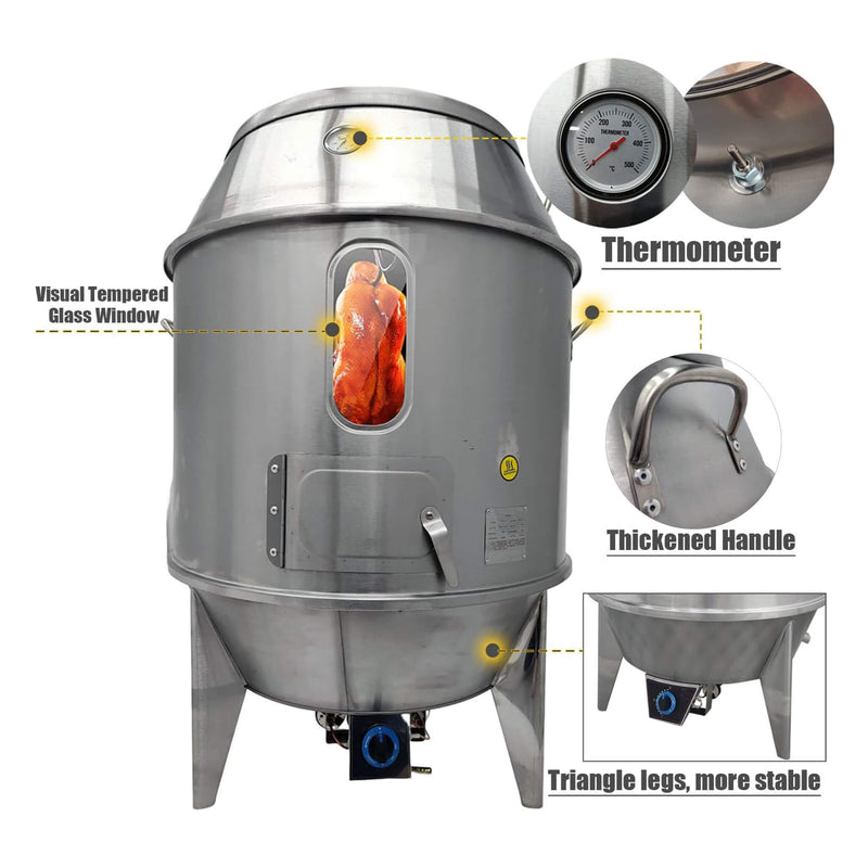 31-Inch Stainless Steel Commercial LPG Roaster Grill Oven For Chicken, Duck, And Turkey (SAK63597)