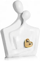 Porcelain Romantic Couple Figurines Statue White Aesthetic Decorations Hugging Couple Sculptures - Modern Ceramic Sculpture Home Accents for Living Room Bedroom Coffee Table, Desktop, Bookshelf by CozyNest Decor