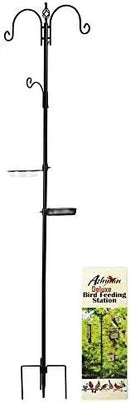 Ashman Deluxe Bird Feeding Station (2 Pack) for Outside - Multi Feeder Pole Stand Kit With 4 Hangers, Bath and 3 Prong Base for Attracting Wild Birds - 22 Inch Wide x 92 Inch Tall by GreenHaven Gardens