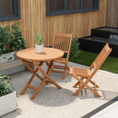 31.5 Inch Folding Patio Indonesia Teak Wood Round Coffee Table by LJGDeals