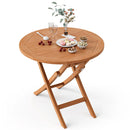 31.5 Inch Folding Patio Indonesia Teak Wood Round Coffee Table by LJGDeals