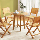 31.5 Inches Patio Dining Table with Slatted Tabletop and X-shaped Frame by LJGDeals