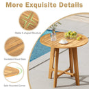 31.5 Inches Patio Dining Table with Slatted Tabletop and X-shaped Frame by LJGDeals