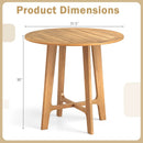 31.5 Inches Patio Dining Table with Slatted Tabletop and X-shaped Frame by LJGDeals