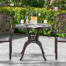 31.5 Inch Cast Aluminum Table Patio Round Dining Table with Umbrella Hole-Copper by LJGDeals