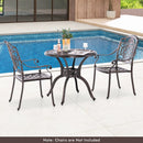 31.5 Inch Cast Aluminum Table Patio Round Dining Table with Umbrella Hole-Copper by LJGDeals