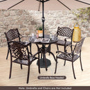 31.5 Inch Cast Aluminum Table Patio Round Dining Table with Umbrella Hole-Copper by LJGDeals