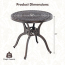 31.5 Inch Cast Aluminum Table Patio Round Dining Table with Umbrella Hole-Copper by LJGDeals