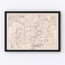 Vintage Map of Yamhill County, Oregon 1879