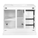 Bathroom Vanity With Sink, Soft Close Doors, Adjustable Shelf & 3 Drawers by HouseOfZazla