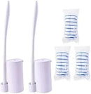 Disposable Toilet Brush Holder Set Toilet Wand (Pack of 2) Toilet Cleaner Scrubber with 24 Refills by CozyNest Decor