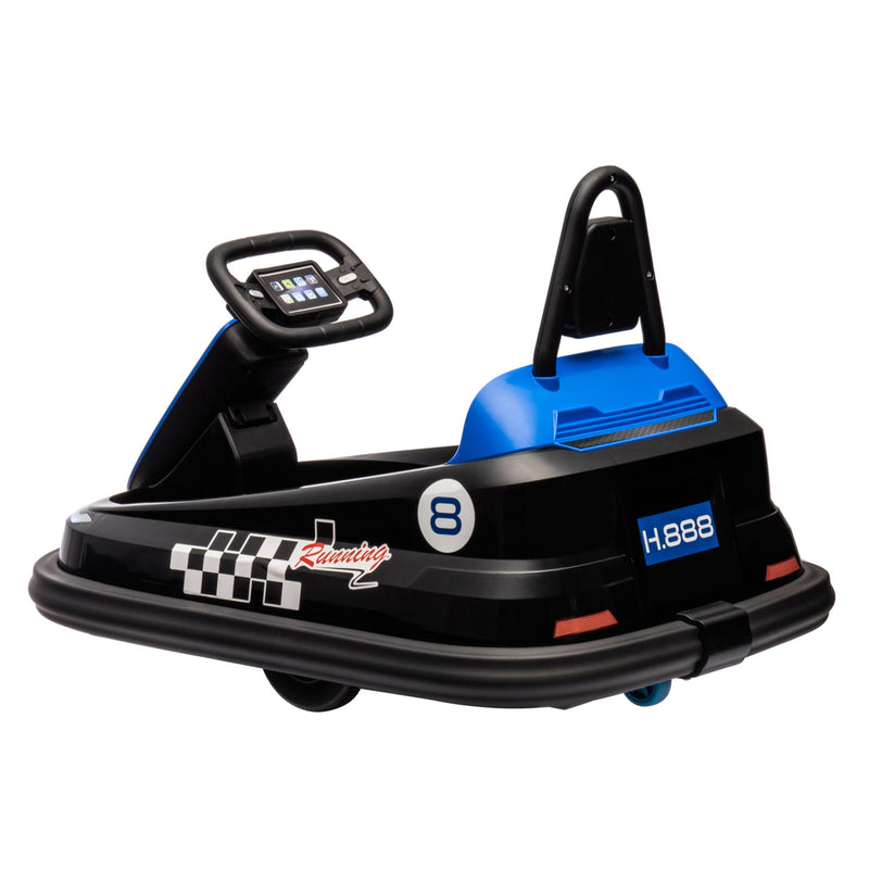 6V Kids Ride on Electric Go Kart Bumper Car W/Parents Remote Control,Three Speed Adjustable,LED Lights,Horn,Bluetooth,Player&360Spin,Vehicle body with Anti-collision padding for 18m+.