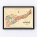 Vintage Map of Amador County, California 1866
