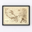 Vintage Map of Kern County, California 1888