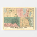 Vintage Map of Modoc County, California 1887