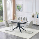 Rectangular Dining Table With Geometric Legs For Dining Room - Light Gray by HouseOfZazla