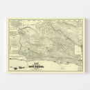 Vintage Map of Santa Barbara County, California 1889