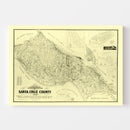 Vintage Map of Santa Cruz County, California 1889