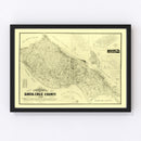 Vintage Map of Santa Cruz County, California 1889