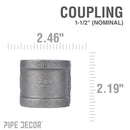 1 1/2 in. Black Coupling by PIPE DECOR