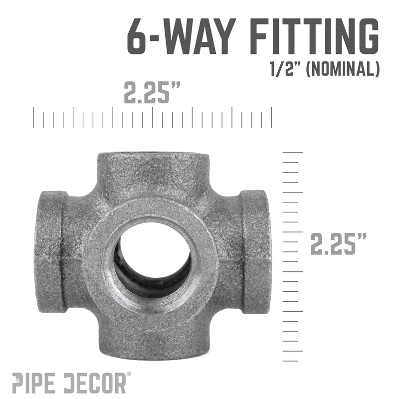 1/2 in. Black 6-Way Fitting, photo 2 of 9